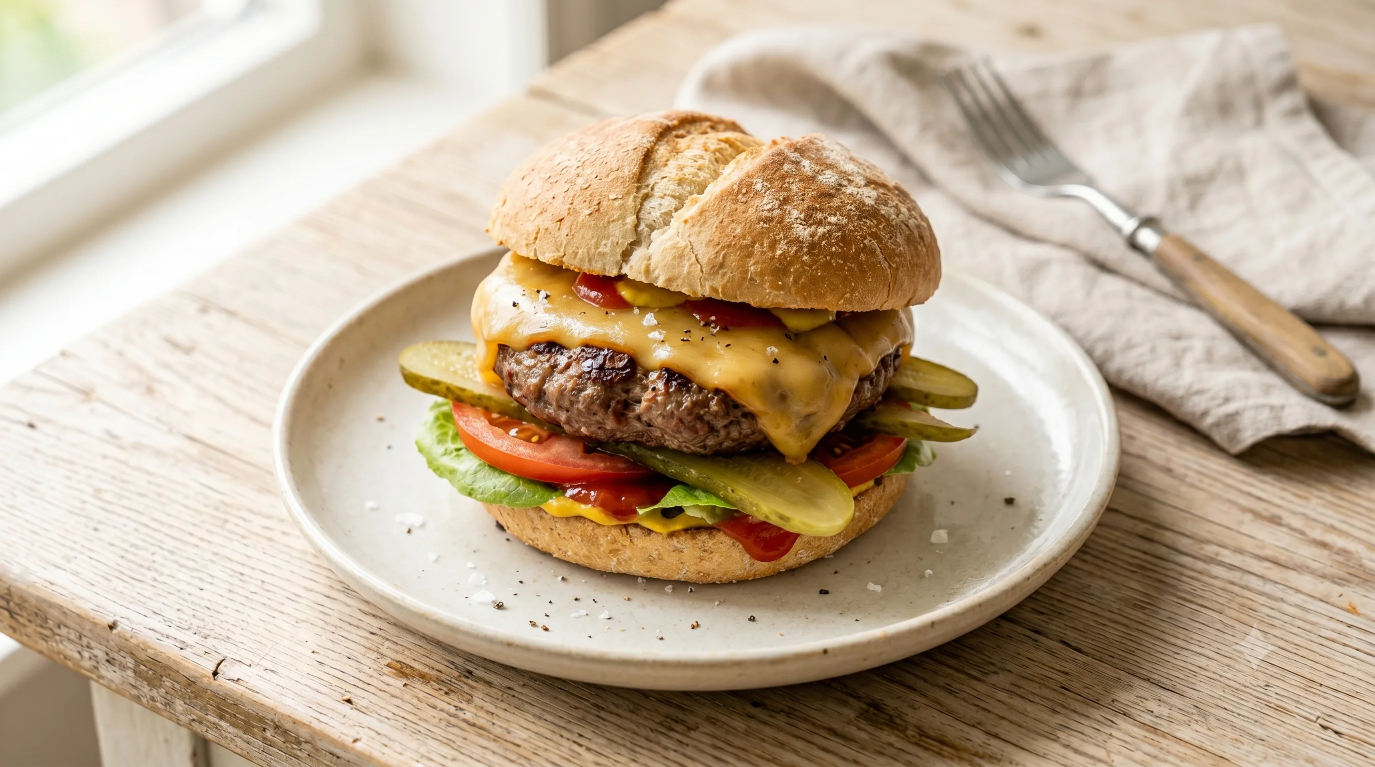 Cheeseburger met Gerookte Kaas