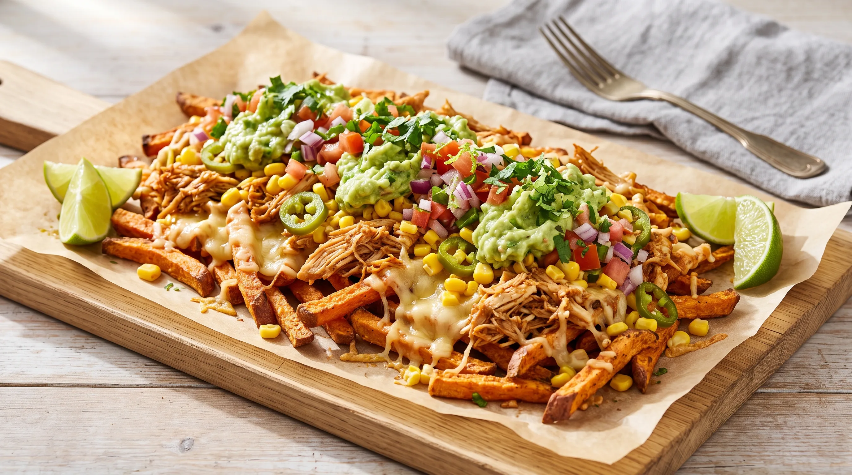Gezonde Loaded Fries met Kip