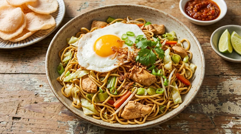 Bami Goreng met Kip en Gebakken Ei