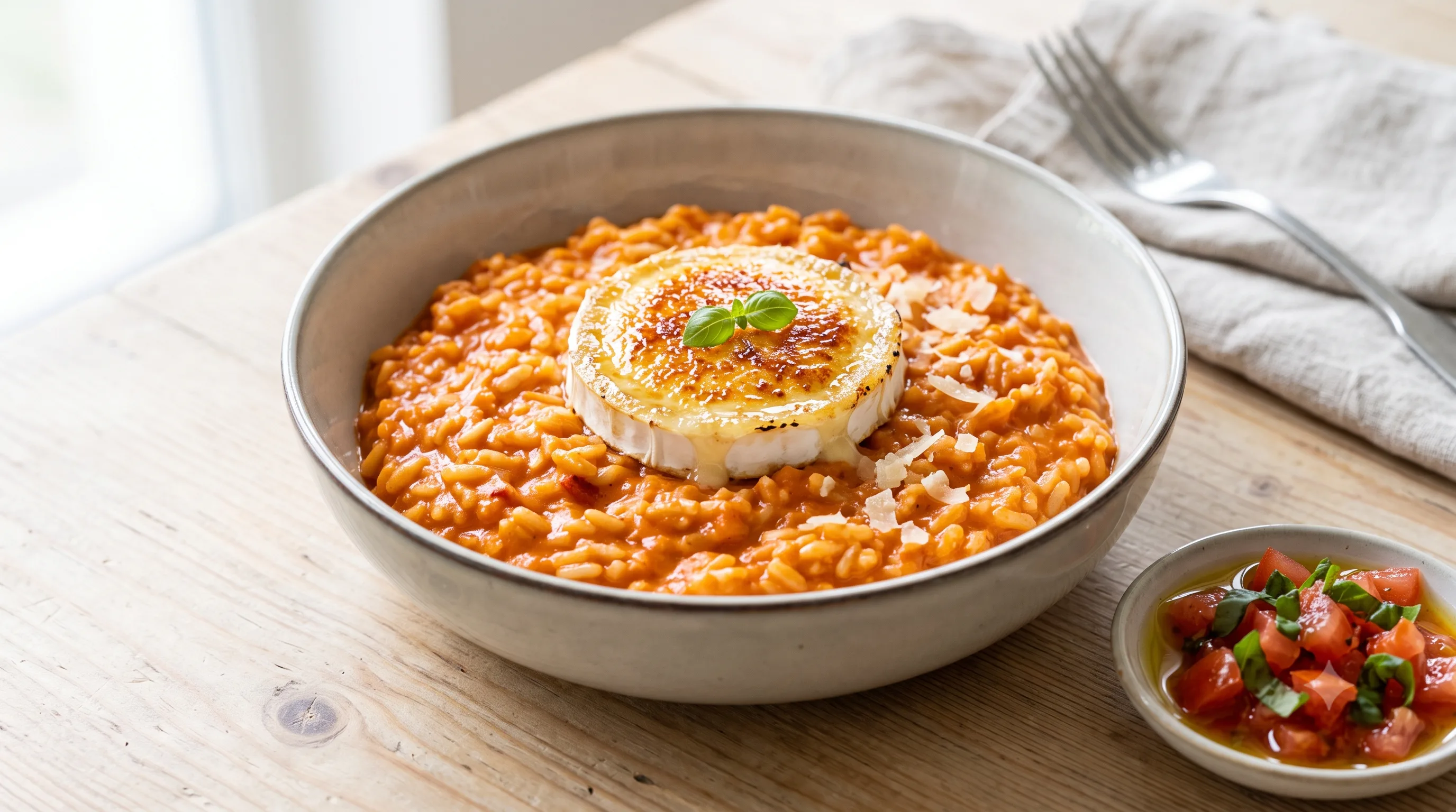 Gerookte-paprikarisotto met Geitenkaas en Honing