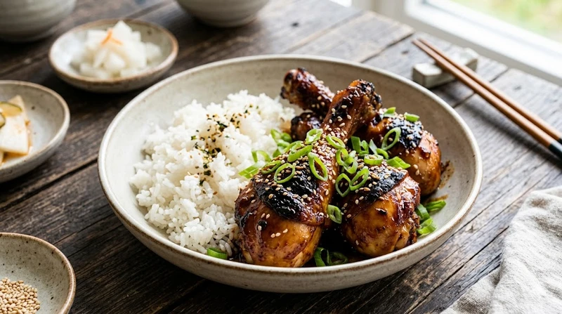Koreaanse Sticky Chicken met Rijst