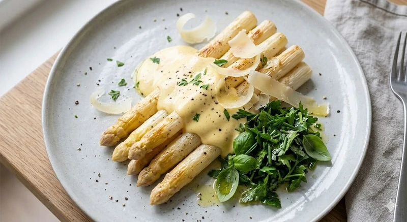 Witte Asperges uit de Oven met Hollandaisesaus